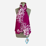 Makai Beach Hawaiian Purple Floral Rayon Scarf Wrap Sarong 64"x46" Shawl NWT