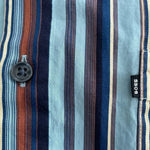 Hugo Boss Men's Multi-Color Striped Button Down Dress Shirt L Cotton Good