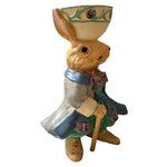 Dressed Rabbit Bunny Statue 5x3.5x3" Basket Bowl Resin Figurine Spring Easter VG