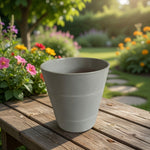 Gray Ceramic Flower Pot Minimalist Round Plant Planter 5.25"x5.5" VG