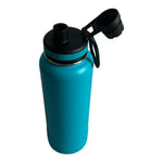 ThermoFlask 24oz Vacuum Insulated Stainless Steel Water Bottle Blue Black VG