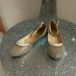 Betsey Johnson Joy Gold Rhinestone Ballet Flats Women’s Shoes Size 7B