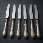 Set of 6 Vintage Hugo Köller Solingen Rostfrei Silverplate Fruit Knives Germany