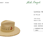 Nick Fouquet C Mag Straw Hat Men's 7 1/8 Coconut Palm Frond Panama Retail $775