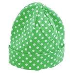 Green White Polka Dot Soft Cotton Baby Kids Beanie Hat One Size NWOT