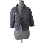 Easy Wear Women's Distressed Black Glossy Blazer S Cropped 3/4 Sleeve France VG