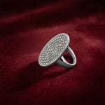 Dyrberg Kern Oversized Crystal Oval Cocktail Ring Sz 7 Norway EU Retail $180 NWT