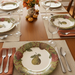 Caspari Gilded Pears Gold Paper Salad Dessert Plates 8in Set of 8 NIP