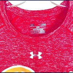 Under Armour Womens Heat Gear T Shirt L Red Loose Fit Short Sleeve Athletic NWOT