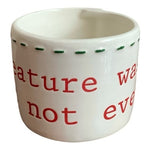MUD PIE Ceramic Dip Cup Embossed Mouse Design 3" White Red Green Collectible