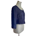 Ann Taylor Loft Womens Dark Blue Cropped Blazer Jacket Size 10