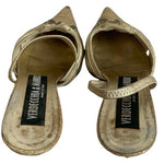 Vintage VERDECCHIA & MAINQUA Gold Snakeskin Leather Mules EU35 US5.5