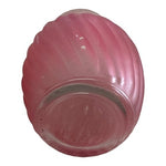 Matte Pink Ribbed Glass Vase 8" Tall Floral Display Vintage Style