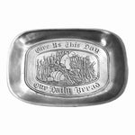 VNTG LEONARD Duratale Tray Give Us This Day Our Daily Bread Pewter Serving Tray