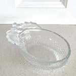 Vintage Grape Ice Glass Dessert Bowl Clear Textured Fruit Shape 6.75" Excellent