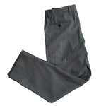 ETRO Milano Italy Gray Striped 100% Wool Flat Front Tailored Dress Pants Size 52