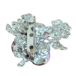 Vintage Pearl Rhinestone Flower Brooch Silver Tone Costume Jewelry 1.5"