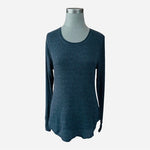 OLD NAVY Essential Rib T Shirt Womens L Dark Grey Long Sleeve Crew Neck Cotton