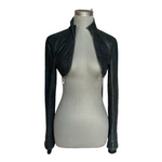 Armando Gomez Leather Windbreaker Vest Jacket Dark Blue M Italy 3-Way Style