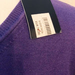 Denim Culture Lila Men's Purple V-Neck Cotton Sweater M 70% Cotton NWT