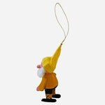 Vintage Wood Santa Dwarf Carrying Tree Christmas Ornament 3" Handcrafted VG