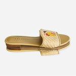 TALBOTS Keri Mai Natural Pineapple Straw Slip-On Mules Women’s Size 5.5