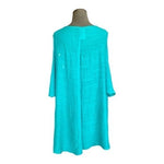 Catalina Women's Turquoise Cold Shoulder Blouse 3X Crochet Lace Ruffle NWOT