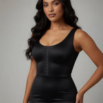 Women's Front Closure Compression Bra 2XL Black Post-Surgery Support Nylon VG