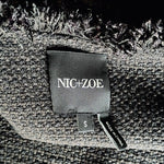 NIC+ZOE Black Fringe Open Front Long Sleeve Knit Cardigan Women S Excellent