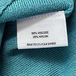 EILEEN FISHER Teal Crinkle Knit V-Neck Sleeveless Tank Top Size S NWT