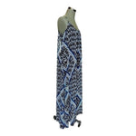 Express Emerald Print Boho Maxi Dress M Blue Gray Sleeveless Spaghetti Strap VG
