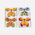 Lot 8 Magic Flying Butterfly Surprise Toys Wind-Up Card Inserts Prank Gift NIP