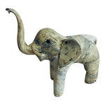 Vintage Crushed Oyster Shell Elephant Figurine Handmade Folk Art 9.5" VG
