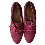 Xhilaration Purple Red Suede Oxford Shoes Women’s Size 10 Lace-Up Flats