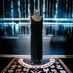 NY Collection Women's Black Jeweled Shoulder Maxi Dress XL Sleeveless Evening