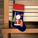 Holiday Home Santa Hooked Christmas Stocking 18"x10" Handmade NWOT Festive