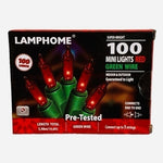 Lamphome 100 Mini Red Christmas Lights Green Wire 19.6 Ft Indoor Outdoor String