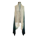 MOSSIMO Women Fringe Scarf Grey Ombre Mesh Shawl Wrap Sarong 82"x30" Beach VG