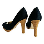 Spot On Athena Black Peep Toe Heels Womens High Heel Sandals 4" Stiletto Size 36