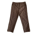 Dana Buchman Brown Floral Crochet Straight Leg Ankle Pants Size 6 Cotton Lined