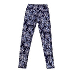 LuLaRoe Velvety Soft Purple White Floral Print Cropped Leggings One Size VG