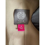 Vince Camuto Womens Blazer 8 Tan Brown Grey Plaid One Button Career Jacket NEW