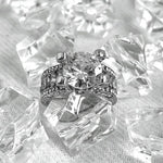Crystal Rhinestone Ring Silver Round Love Ring Size 7 Hypoallergenic NWOT