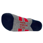 MADE HERE University No Show Grey Red Cotton Unisex Socks Sz S/M NWT Made in USA