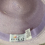 Vintage Betmar Lilac Paper Straw Bucket Hat Womens Beach Sun Protection One Size
