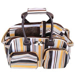 MIIN Striped Pet Carrier Bag Soft Sided Dog Cat Travel Tote Crate Style NWOT
