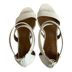 Style & Co White Leatherette Low Heel Sandals Women's Shoes Size 5.5 Stiletto