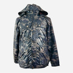 STRUCTURE Jax Cargo Jacket M Camo Hooded Athletic Zip Front Windbreaker Blue EXC