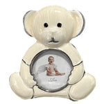 Silver Plated Teddy Bear White Photo Frame 2x2" Tabletop Child's Picture NWT