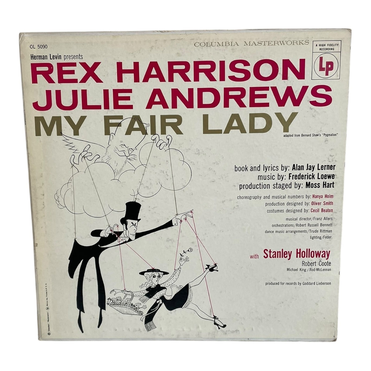 My Fair Lady Rex Harrison Julie Andrews 1956 LP Mono Columbia Masterworks F/VG